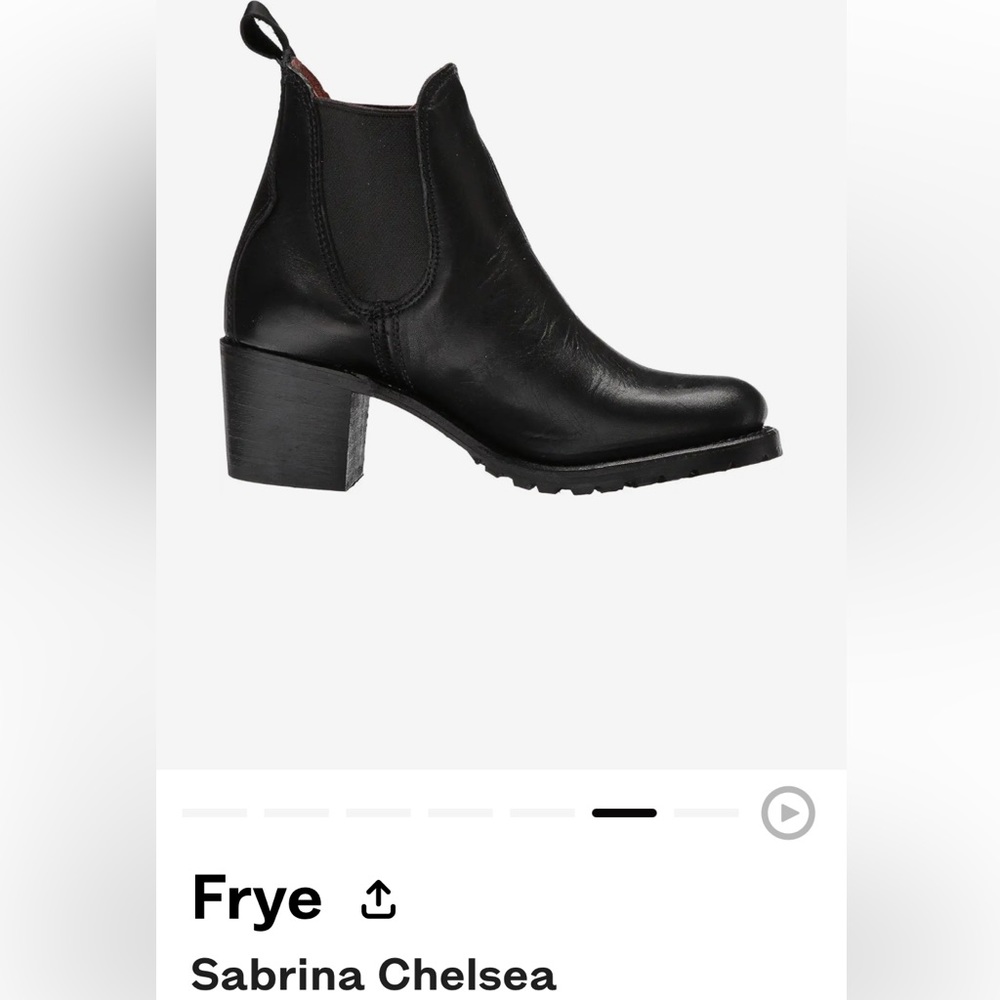 Frye Sabrina Chelsea Boot size 9.5 in black oil tanned full grain leather.